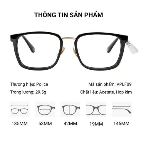  Police Prince 4 VPLF09 Gọng Kính – Tem Chính Hãng 101 
