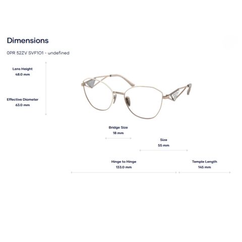  Gọng Kính Đa Giác Prada 0PR 52ZV – Tem Chính Hãng Luxottica 