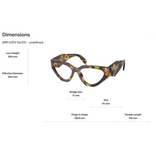 Gọng Kính Mắt Mèo Prada 0PR C07V – Tem Chính Hãng Luxottica