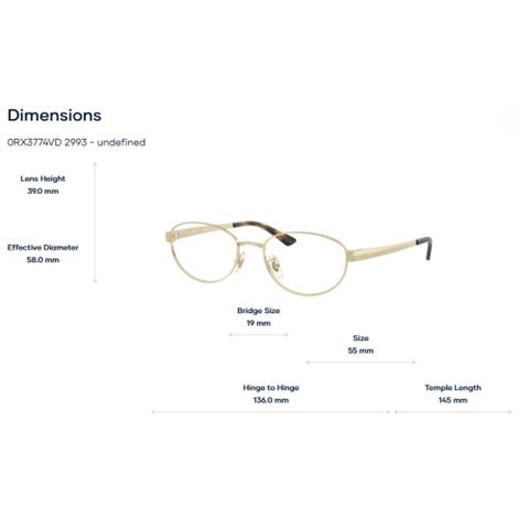  Gọng Kính Oval RayBan 0RX3774VD - Tem Chính Hãng Luxottica 