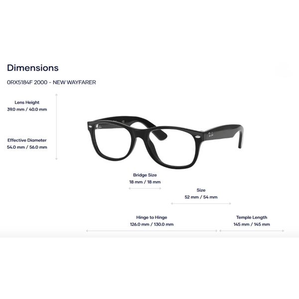 RayBan 0RX5184F New Wayfarer Gọng Kính– Tem Chính Hãng Luxottica