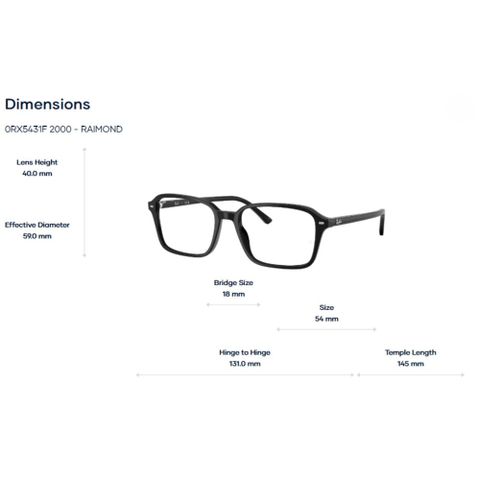  Gọng Kính Vuông RayBan Raimond 0RX5431F - Tem Chính Hãng Luxottica 