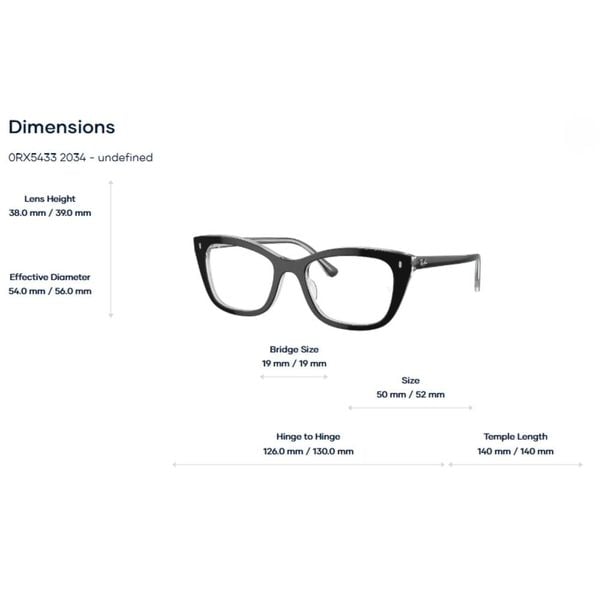 RayBan 0RX5433 Gọng Kính - Tem Chính Hãng Luxottica