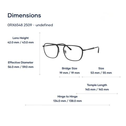  Gọng Kính Ray-Ban 0RX6548 – Tem Chính Hãng Luxottica 