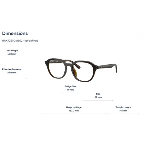  RayBan 0RX7259D Gọng Kính Vuông  - Tem Chính Hãng Luxottica 