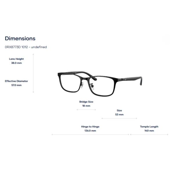  Gọng Kính Ray-Ban 0RX8773D Titanium - Chính Hãng 