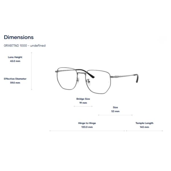  Gọng Kính Ray-Ban 0RX8776D Titanium - Chính Hãng 