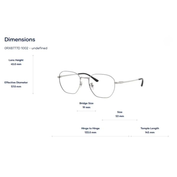  Gọng Kính Ray-Ban 0RX8777D Titanium - Chính Hãng 
