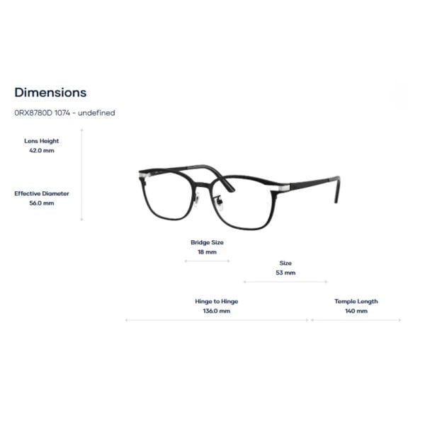  Gọng Kính Ray-Ban 0RX8780D Titanium - Chính Hãng 