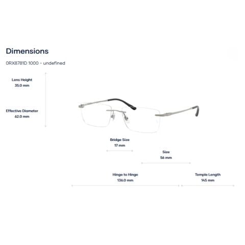  Kính Không Gọng Ray-Ban 0RX8781D Titanium - Chính Hãng 