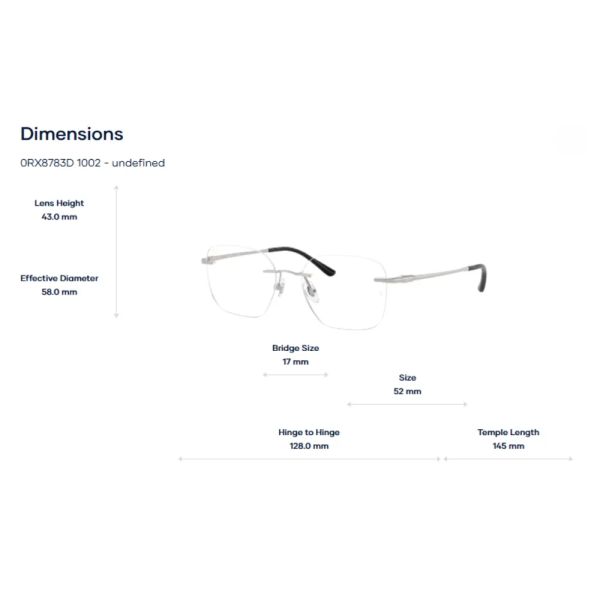  Kính Không Gọng Ray-Ban 0RX8783D Titanium - Chính Hãng 
