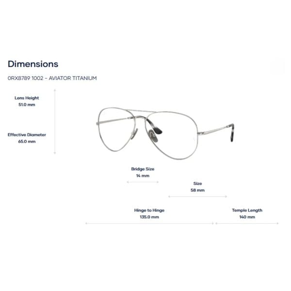  Gọng Kính Ray-Ban 0RX8789 Titanium - Chính Hãng 