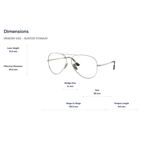  Gọng Kính Ray-Ban 0RX8789 Titanium - Chính Hãng 
