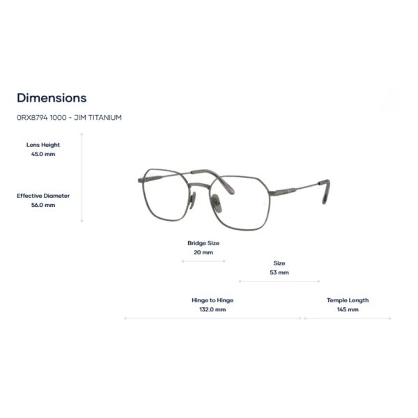  Gọng Kính Đa Giác Ray-Ban 0RX8794 Titanium - Chính Hãng 