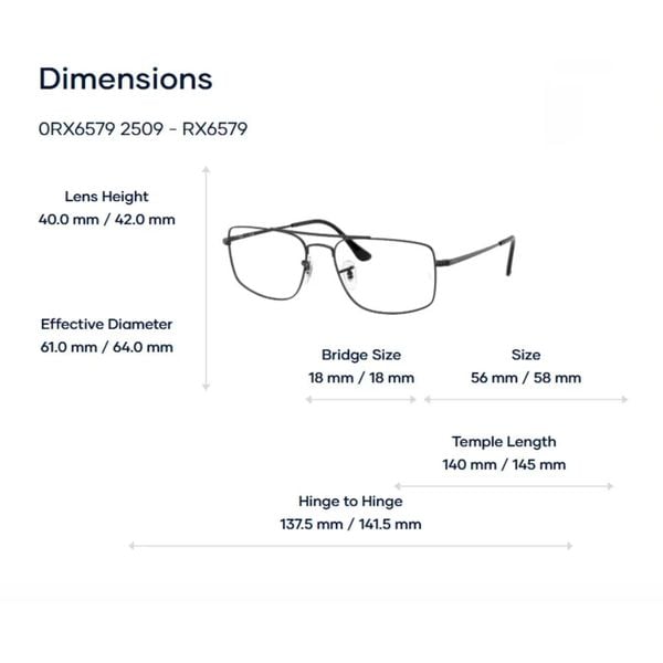 Ray-Ban Explorer III Rx6579 0RX6579 Gọng Kính – Tem Chính Hãng Luxottica