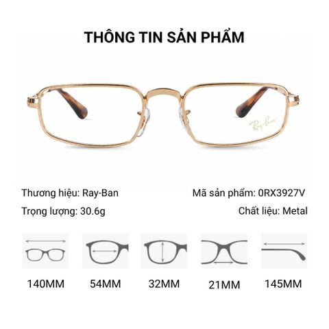  Gọng Kính Chữ Nhật RayBan A$AP Rocky Collection 0RX3927V – Tem Chính Hãng Luxottica 