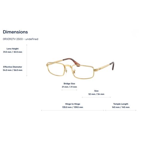  Gọng Kính Chữ Nhật RayBan 0RX3927V – Tem Chính Hãng Luxottica 