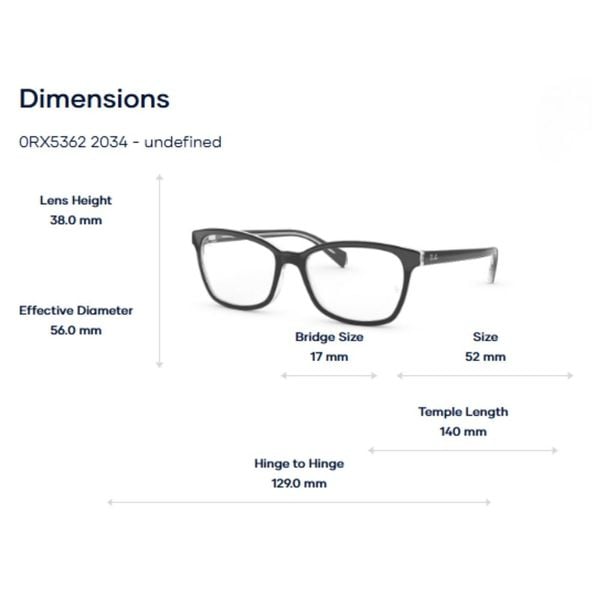 Gọng Kính Mắt Mèo RayBan 0RX5362 – Tem Chính Hãng Luxottica