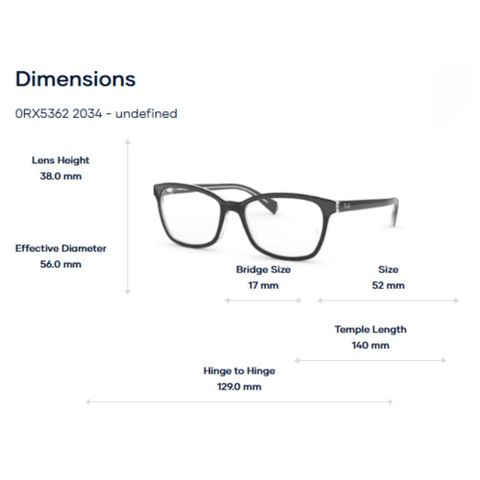  Gọng Kính Mắt Mèo RayBan 0RX5362 – Tem Chính Hãng Luxottica 