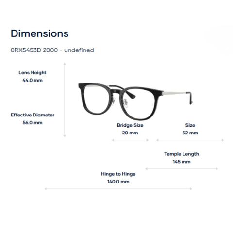  RayBan & Jennie 0RX5453D Gọng Kính – Tem Chính Hãng Luxottica 