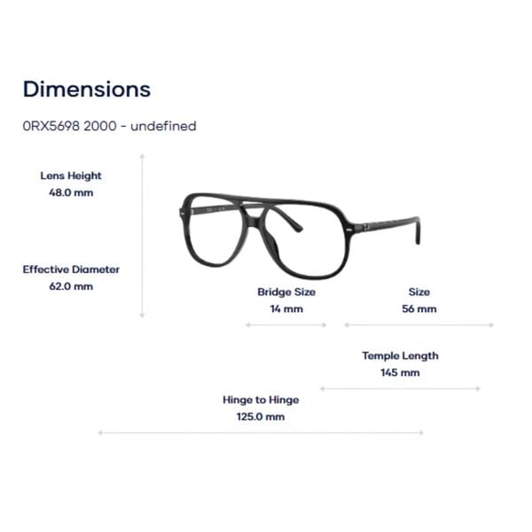 Gọng Kính RayBan 0RX5698 Bill Optics – Tem Chính Hãng Luxottica