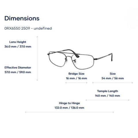  Gọng Kính RayBan 0RX6550 Optics – Tem Chính Hãng Luxottica 