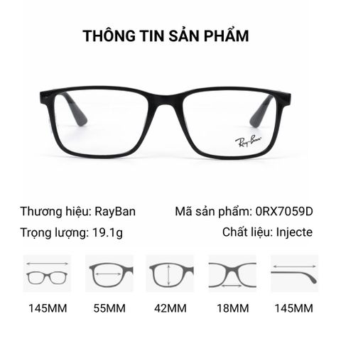  Rayban 0RX7059D Gọng Kính - Tem Chính Hãng Luxottica - Full Box 