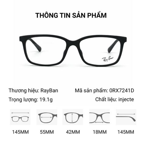  Rayban 0RX7241D Glasses Gọng Kính - Tem Chính Hãng Luxottica - Full Box 