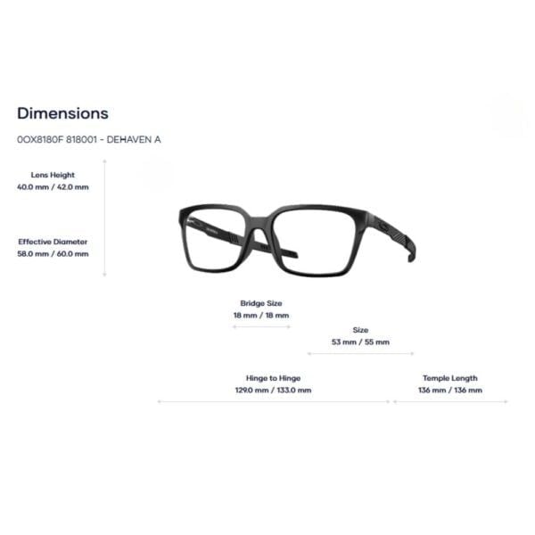 Oakley 0OX8180F Dehaven A Gọng Kính Thể Thao – Tem Chính Hãng Luxottica