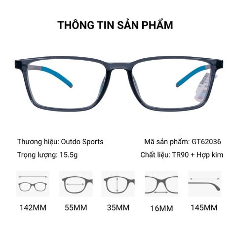  Gọng Kính Thể Thao Nam Nữ Cao Cấp OUTDO GT62036 Chính Hãng 