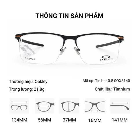  Gọng Kính Thể Thao Nửa Khung Oakley Tie bar 0.5 0OX5140 – Tem Chính Hãng Luxottica 