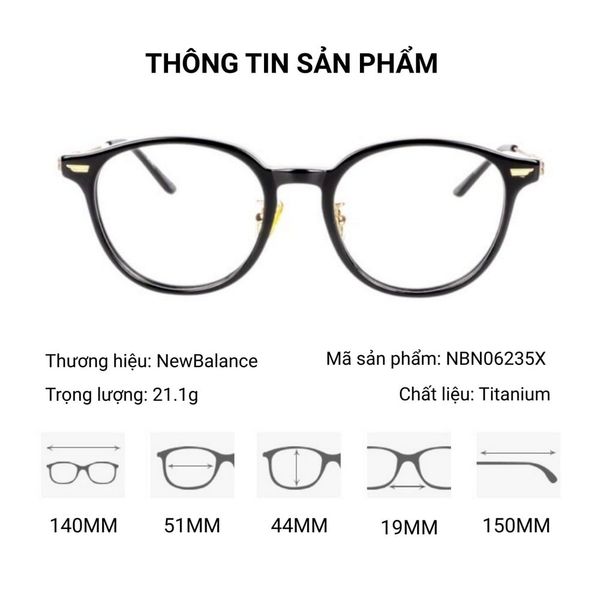 New Balance NBN06235X Gọng Kính Tròn – Tem Chính Hãng 101