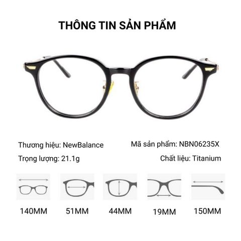  New Balance NBN06235X Gọng Kính Tròn – Tem Chính Hãng 101 
