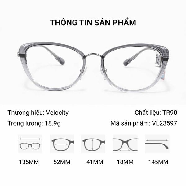Velocity VL23597 Gọng Kính Mắt Mèo – Tem Chính Hãng 101