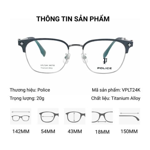  Gọng Kính Titanium Police VPLT24K Chính Hãng 101 