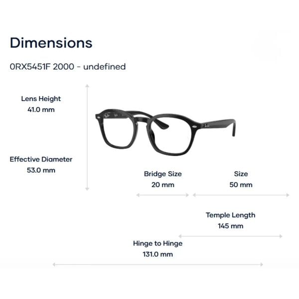 Ray-Ban 0RX5451F Gọng Kính – Tem Chính Hãng Luxottica