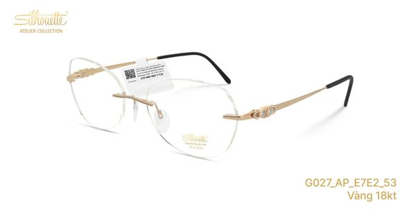  Silhouette Atelier G027 18K Solid Gold & Diamond Kính Không Gọng Vàng Nguyên Khối 18K Đính Kim Cương - Có Giấy Kiểm Định Chính Hãng 