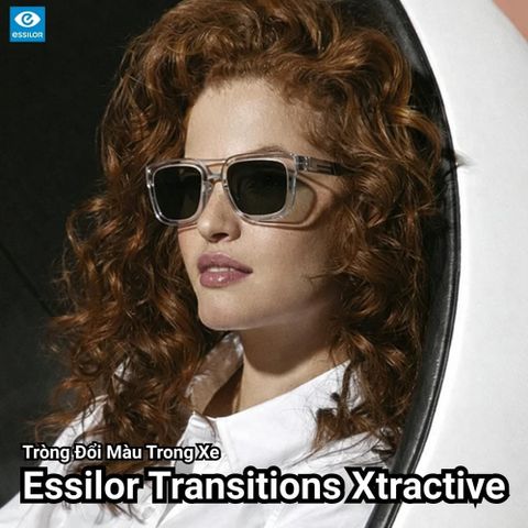  Essilor Transitions XTRActive Gen S Tròng Kính Đổi Màu Trong Xe Váng Phủ Crizal Rock 