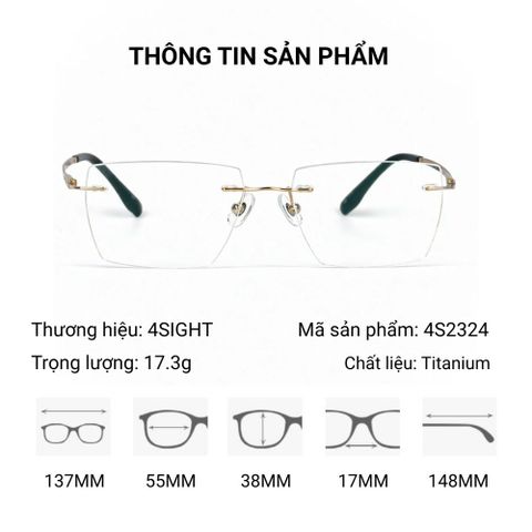  4SIGHT 4S2324 - Kính Không Gọng Titanium 