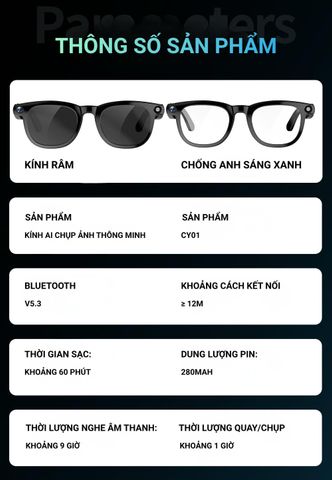  Kính Thông Minh AI Aison CACY01 –  Kèm 2 Len Tháo Lắp 