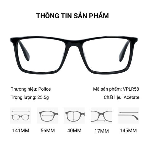  Police Playmaker 1 VPLR58 Gọng Kính – Tem Chính Hãng 101 