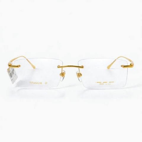  DOX D13166 Kính Không Gọng Chữ Nhật Mạ Vàng 18K – Chính Hãng 
