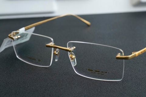  DOX D13166 Kính Không Gọng Chữ Nhật Mạ Vàng 18K – Chính Hãng 