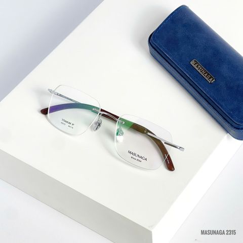  Kính Không Gọng Càng Gỗ Titanium Masunaga H2315 Chính Hãng 