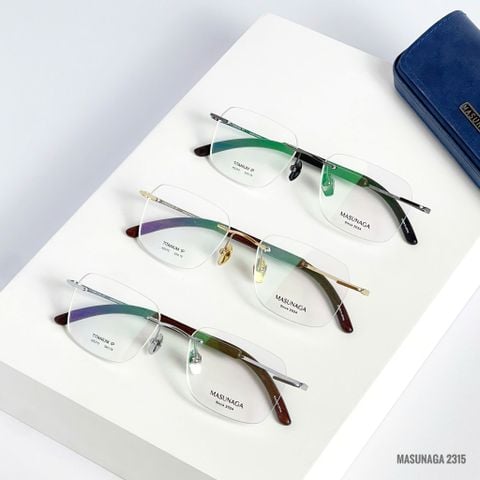 Kính Không Gọng Càng Gỗ Titanium Masunaga H2315 Chính Hãng 