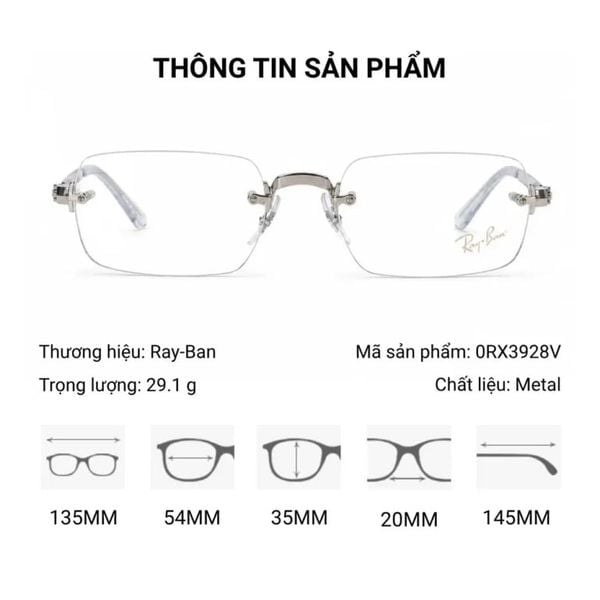 Kính Không Gọng RayBan A$AP Rocky Collection 0RX3928V – Tem Chính Hãng Luxottica