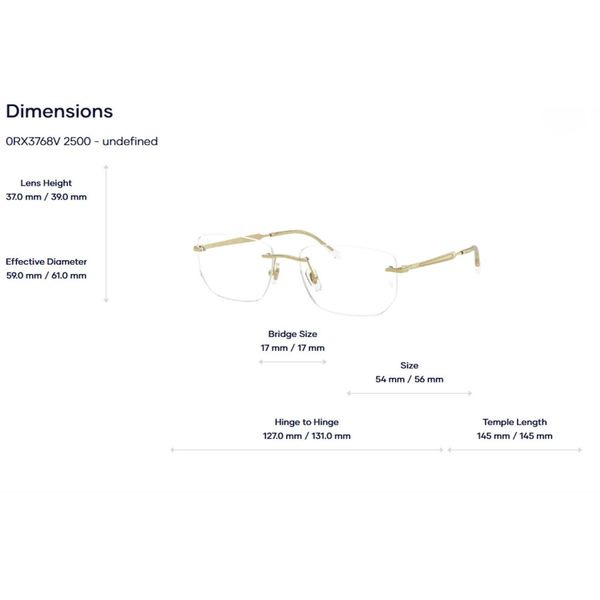 RayBan 0RX3768V Kính Không Gọng – Tem Chính Hãng Luxottica