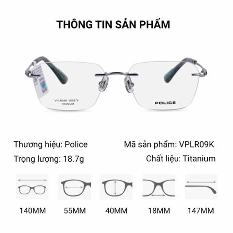  Kính Không Gọng Police VPLR09K - Tem Chính Hãng 101 