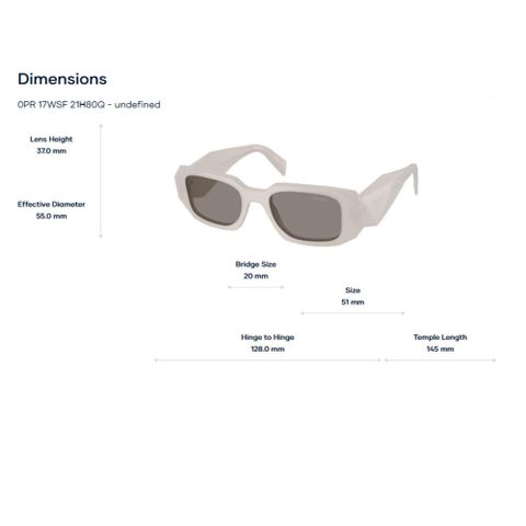  Prada 0PR 17WSF Kính Mát Chữ Nhật – Tem Chính Hãng Luxottica 