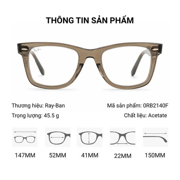  Ray-Ban Orignal Wayfarer Change 0Rb2140F Kính Mát – Tem Chính Hãng Luxottica 